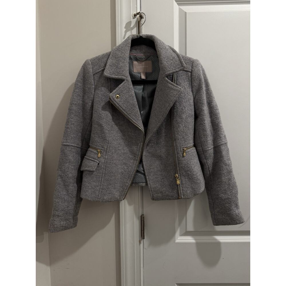 Banana Republic Gray Viscose&Wool Blend Boucle Jacket Women M ~NWT~